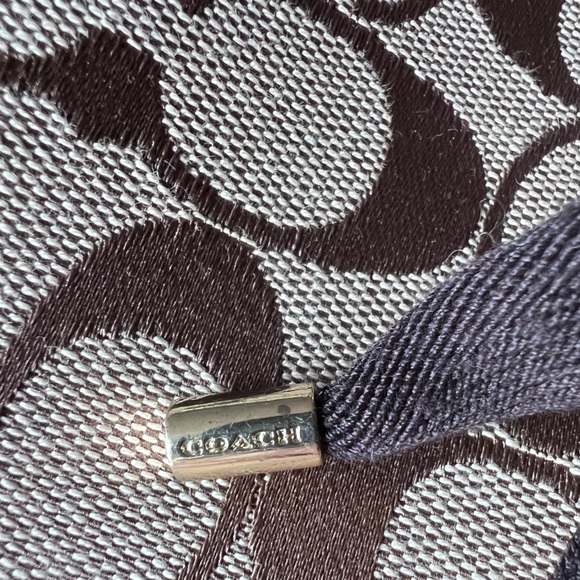 Coach Tristee Monogram Logo Print Coated Canvas Lace Up Back Tall Rain Boots 10 - Picture 12 of 15